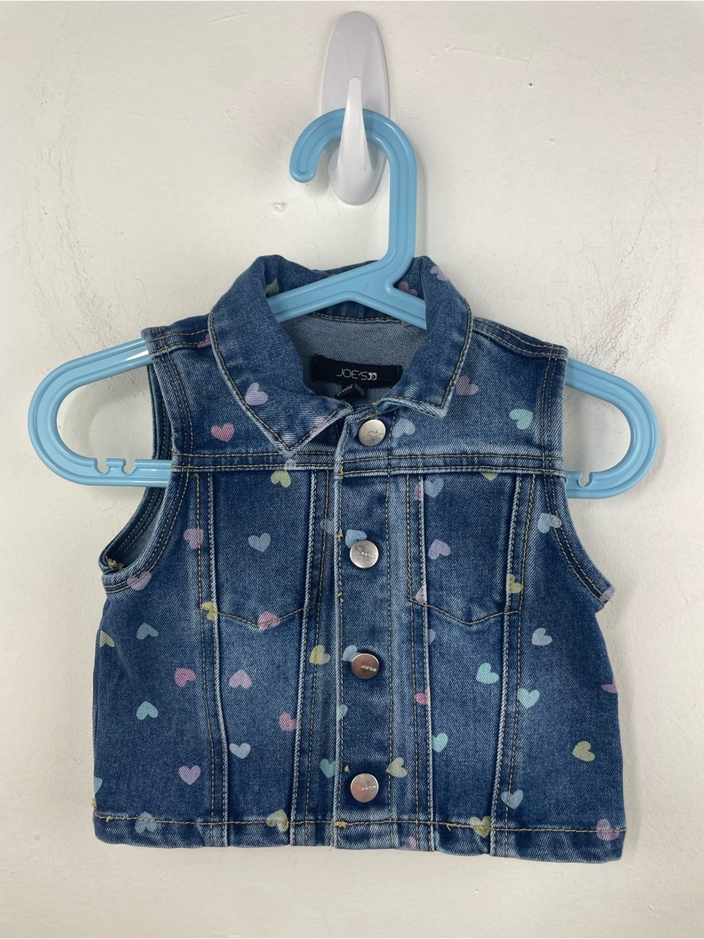 Joe’s Jeans Heart Print Denim Vest size 2T girl